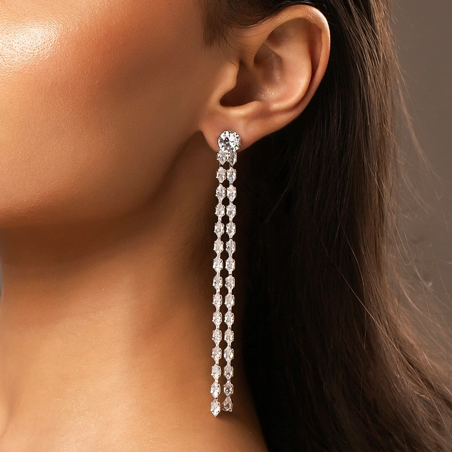 Korean Bling Glitter Rainfall Long Earrings - Image 2