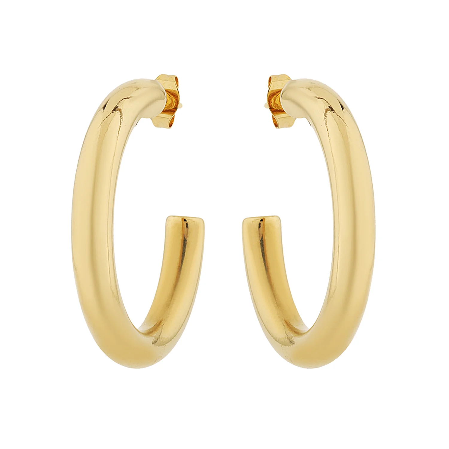 Korean Bling Golden Curve Hoops Earrings - Image 4