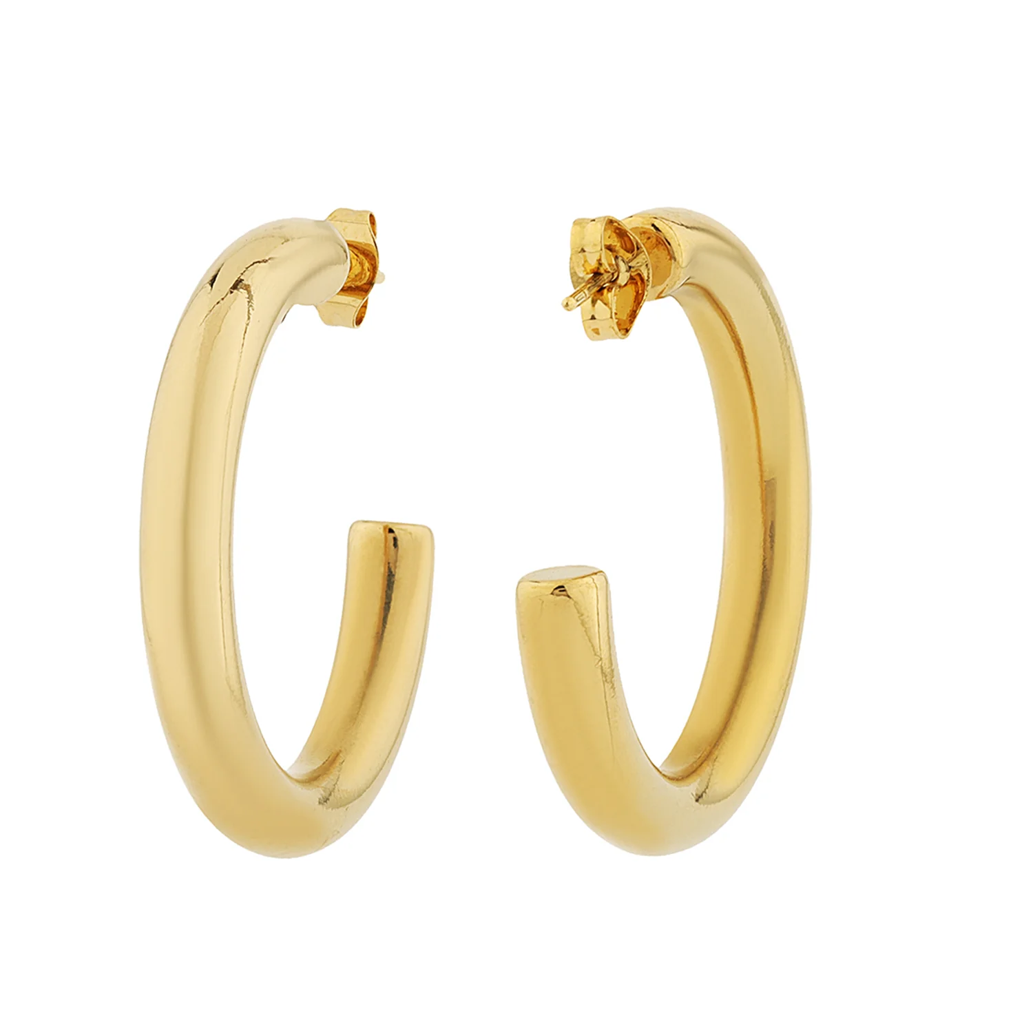 Korean Bling Golden Curve Hoops Earrings - Image 5