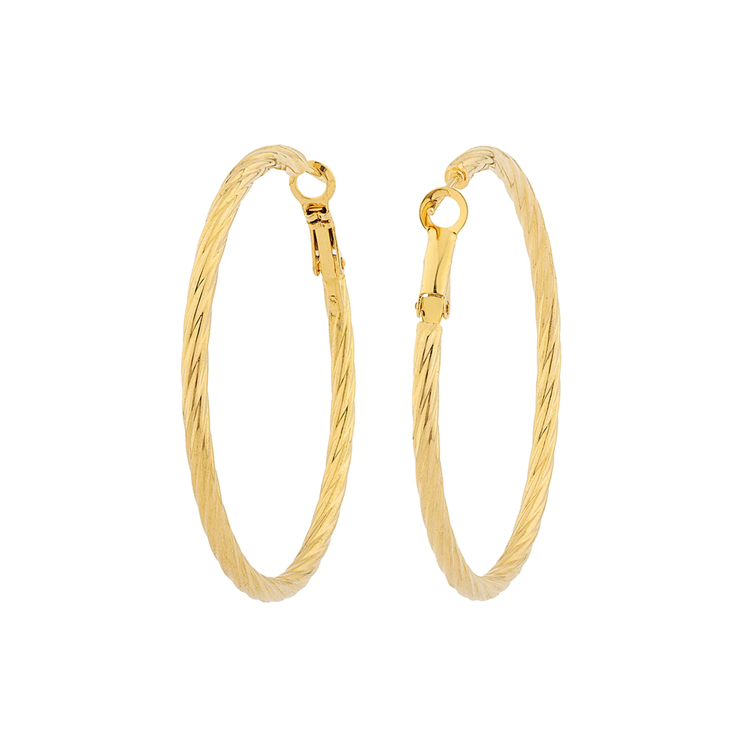 Korean Bling Golden Wave Hoops Earrings - Image 5