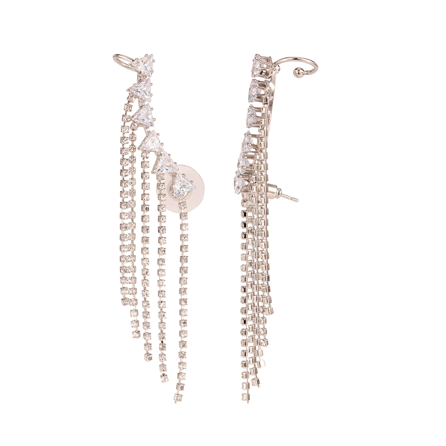 Korean Bling Moonlit Sparkle Cuff Earrings - Image 4