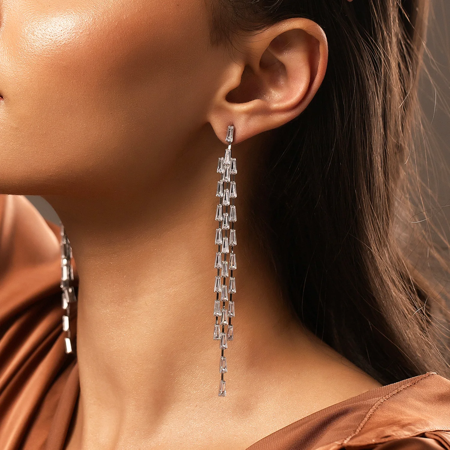 Korean Bling Silver Stardust Drop Earring - Image 2