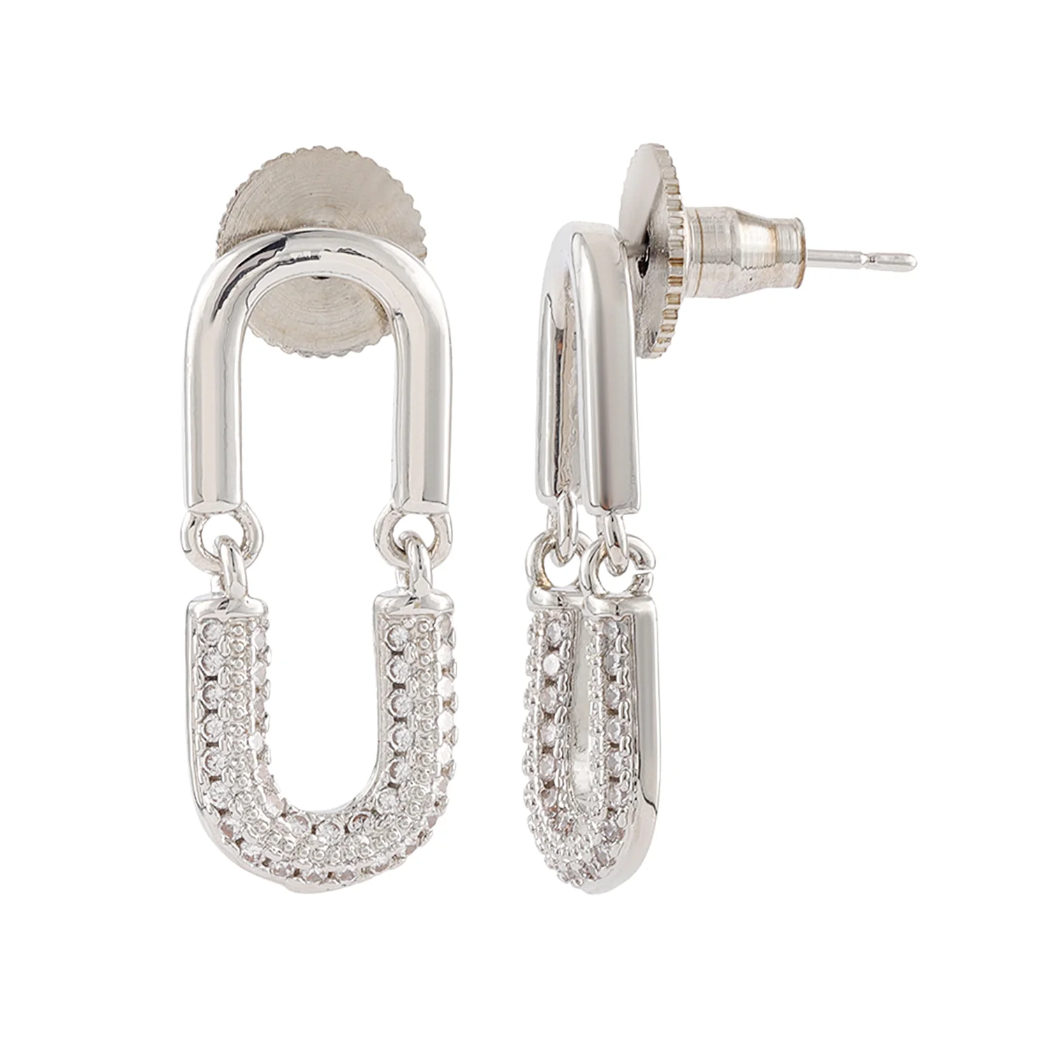 Korean Bling Silverspark Loop Drop Earrings - Image 3