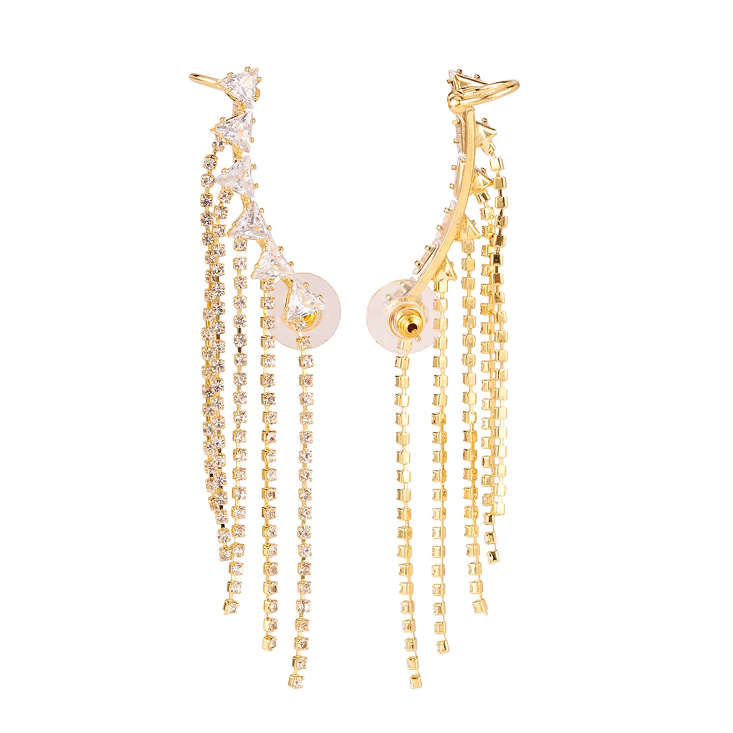 Korean Bling Sunbeam Glow Cuff Earrings - Image 6