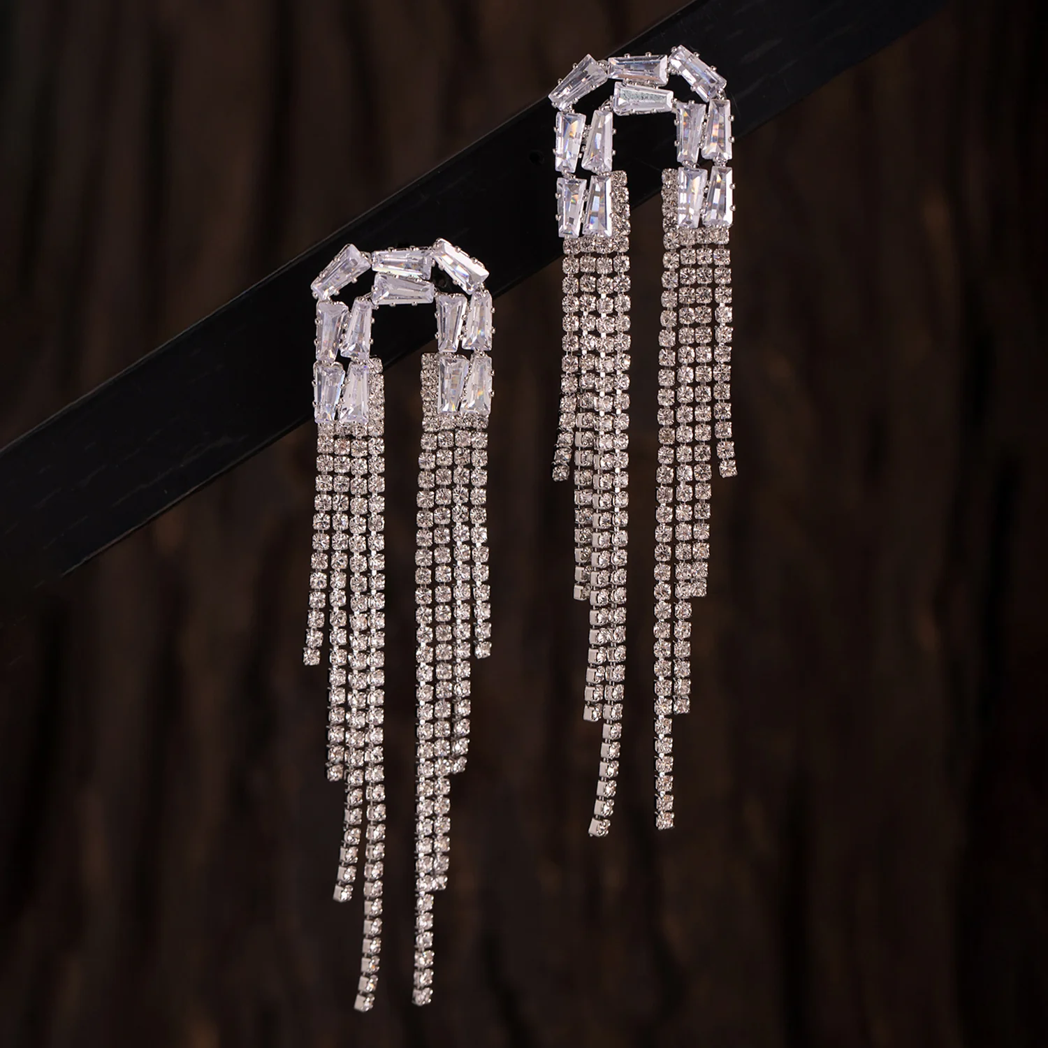 Korean Bling Twilight Glimmer Cascade Earrings