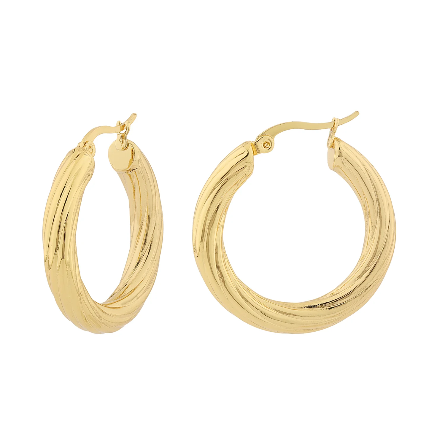 Korean Bling Twist Of Glam Hoops Earrings - Image 3