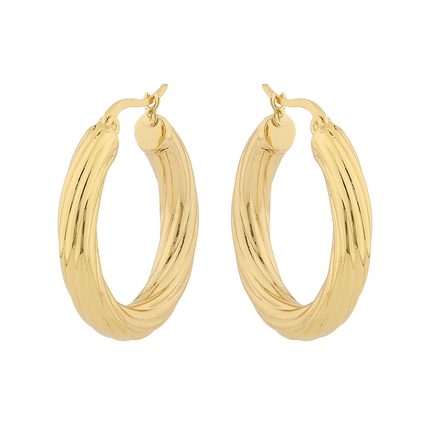 Korean Bling Twist Of Glam Hoops Earrings - Image 4