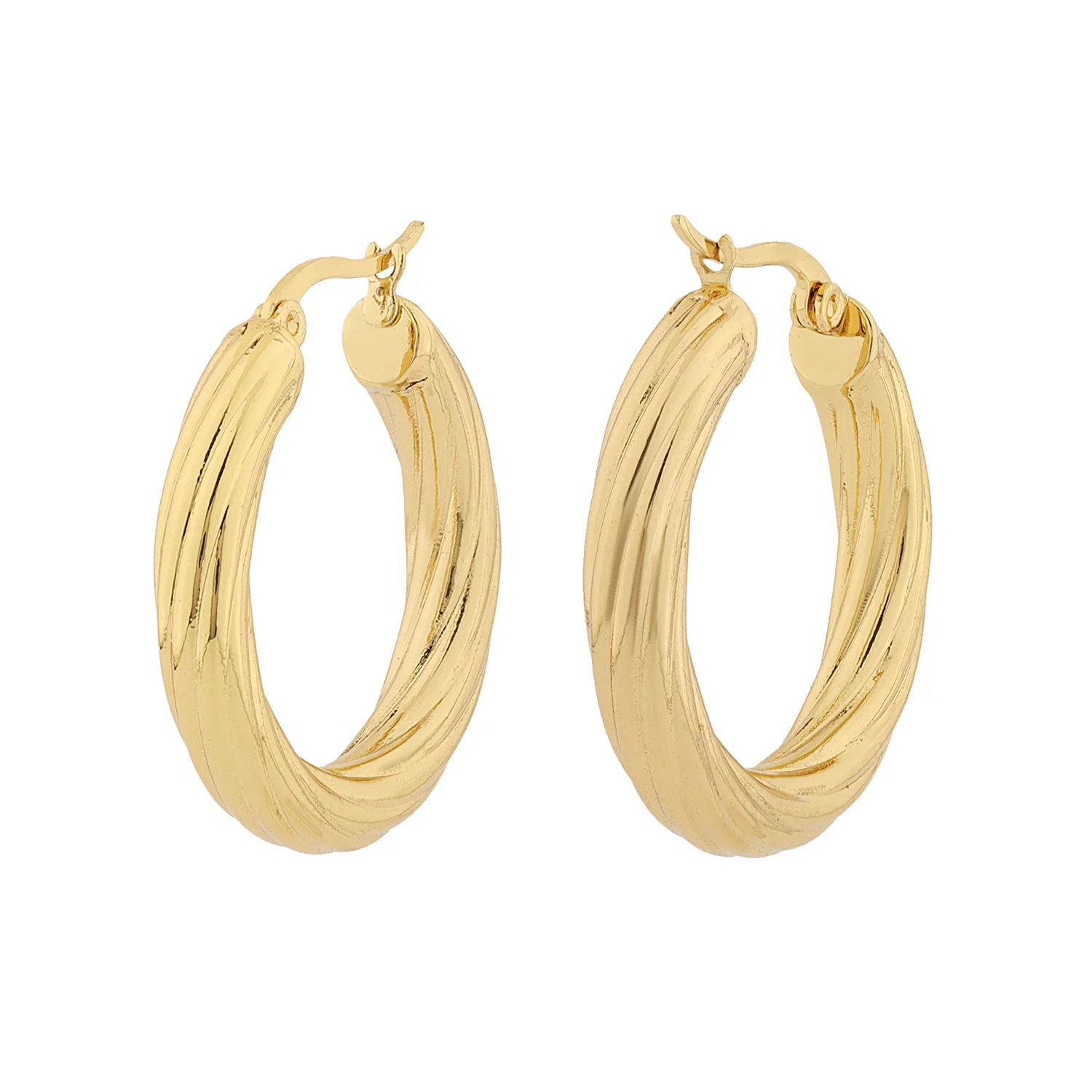Korean Bling Twist Of Glam Hoops Earrings - Image 5