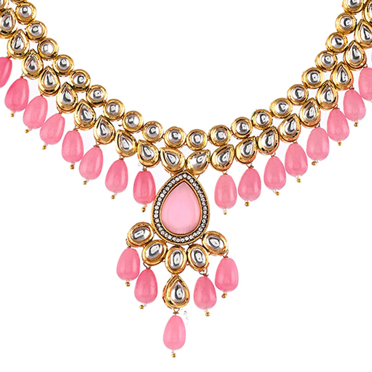 Kundan Elegance Beaded Kundan Maang Tika Set - Image 4