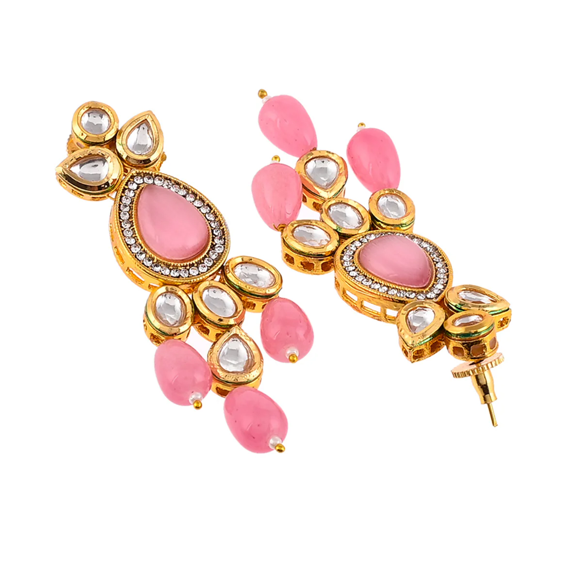 Kundan Elegance Beaded Kundan Maang Tika Set - Image 5