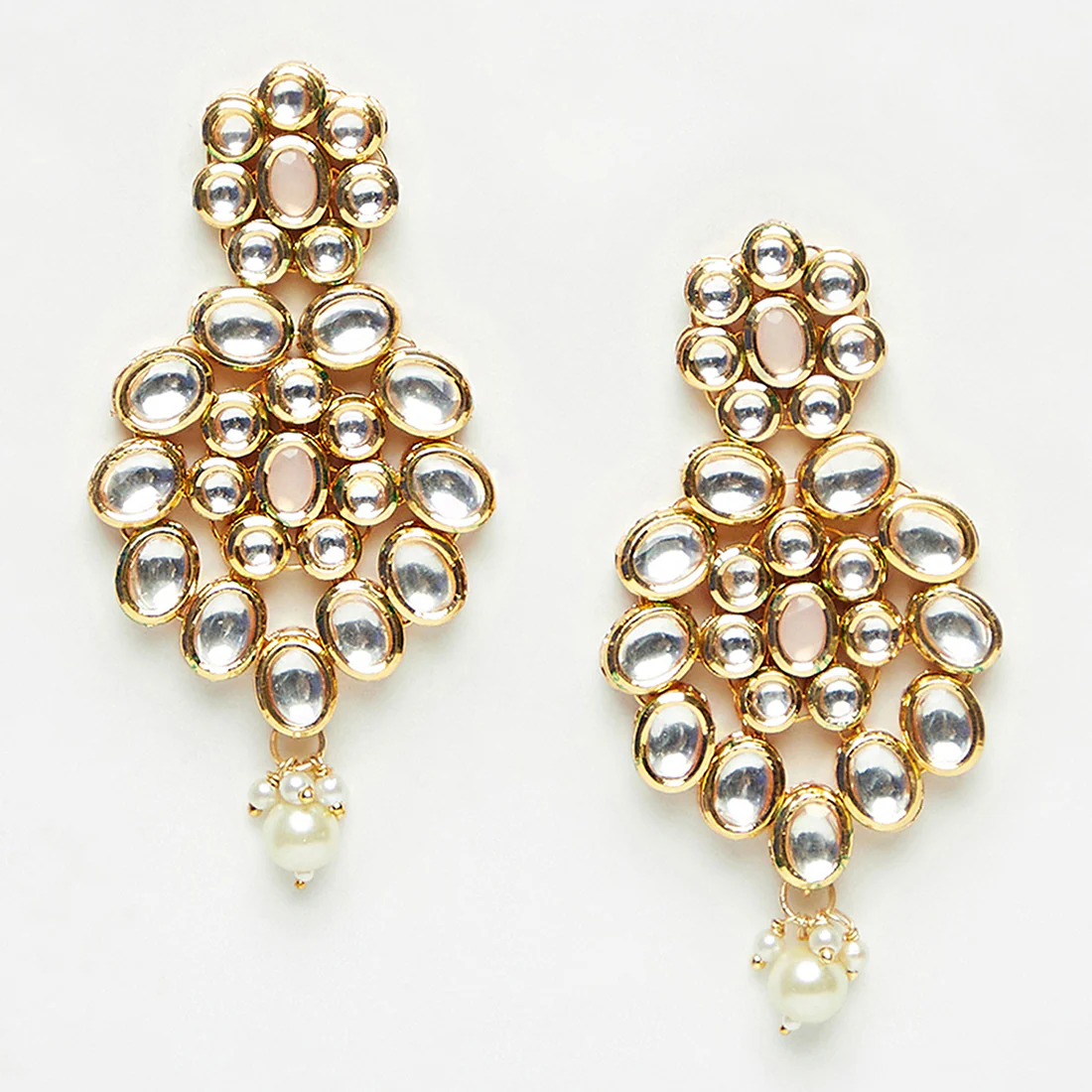Kundan Elegance Classic Drop Earrings - Image 3