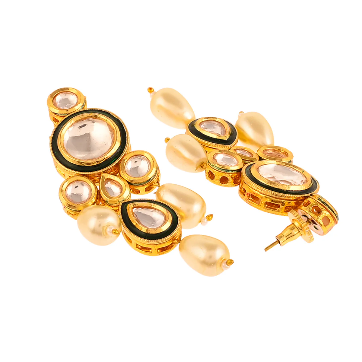 Kundan Elegance Delicate Pearls Maang Tika Set - Image 5