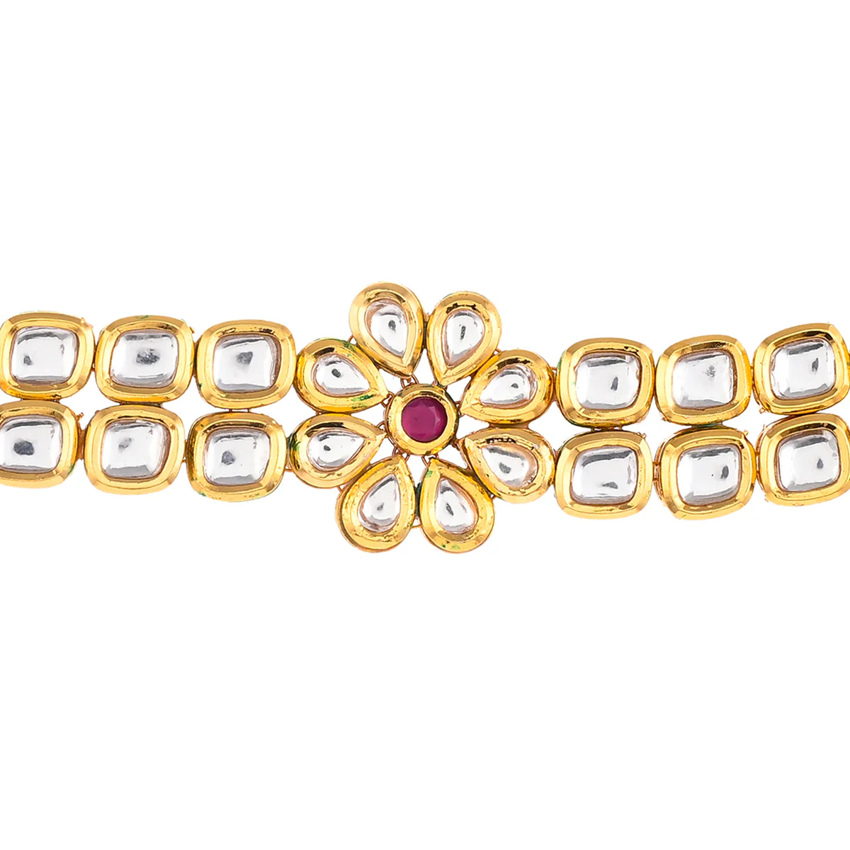 Kundan Elegance Floral Choker Jewellery Set - Image 4