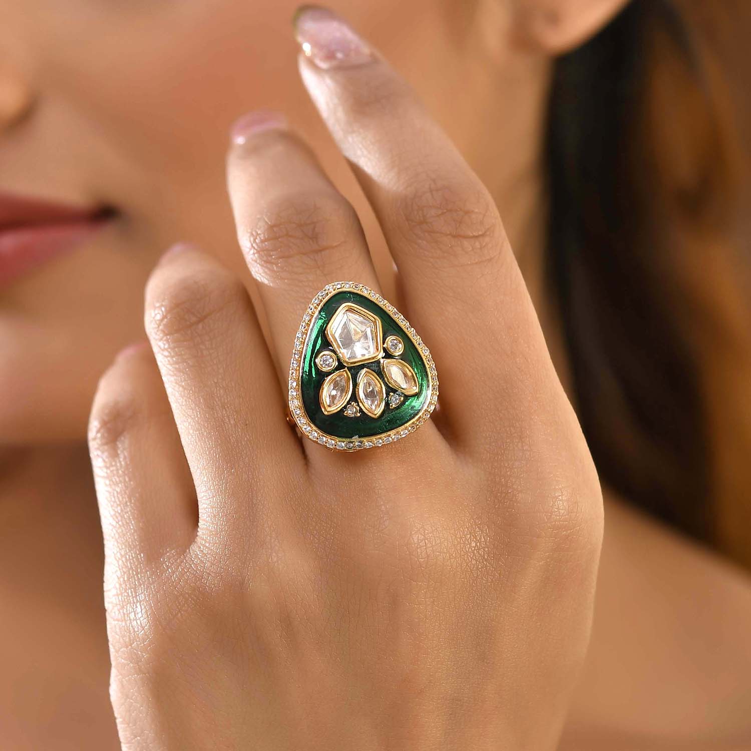 Kundan Elegance Kiara Ring - Image 2