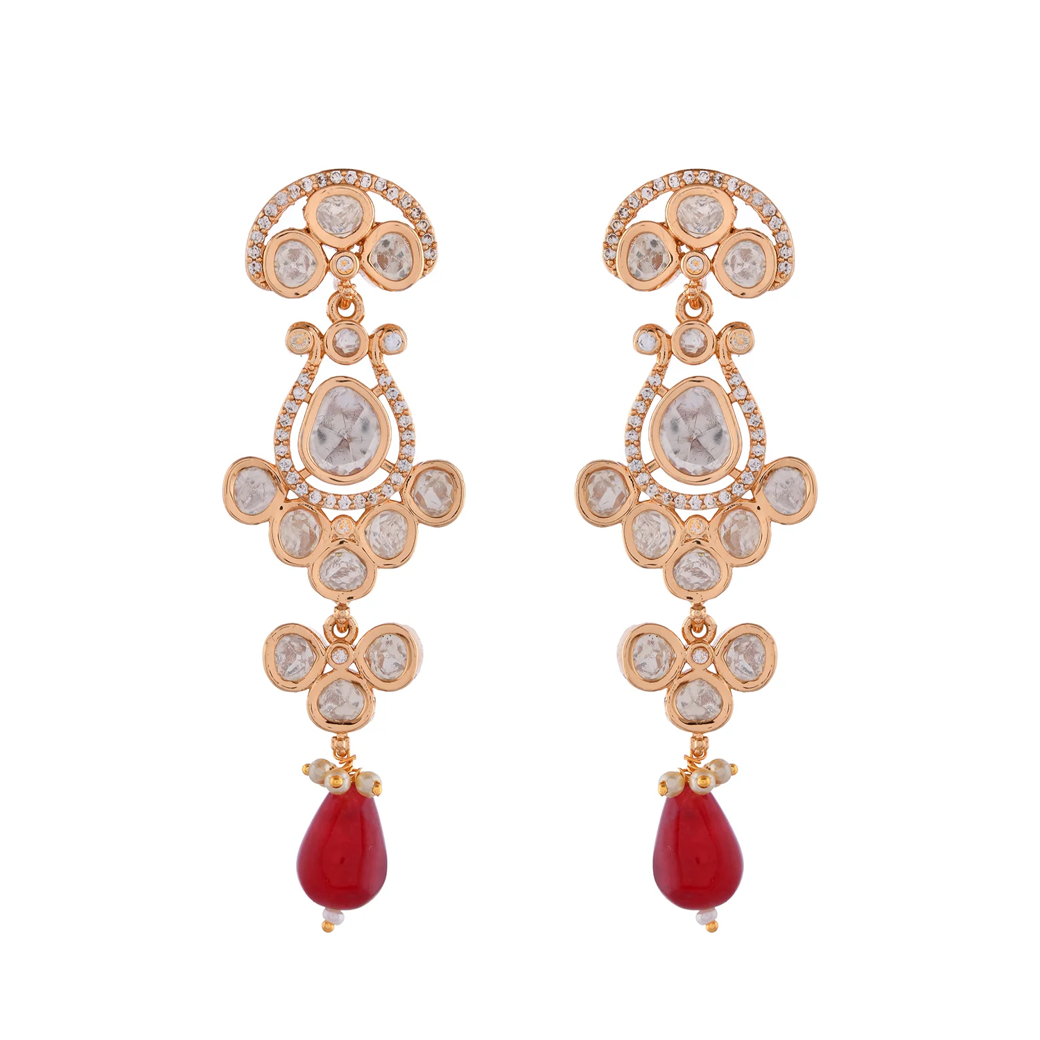 Kundan Elegance Mohini Dangler Earrings - Image 4
