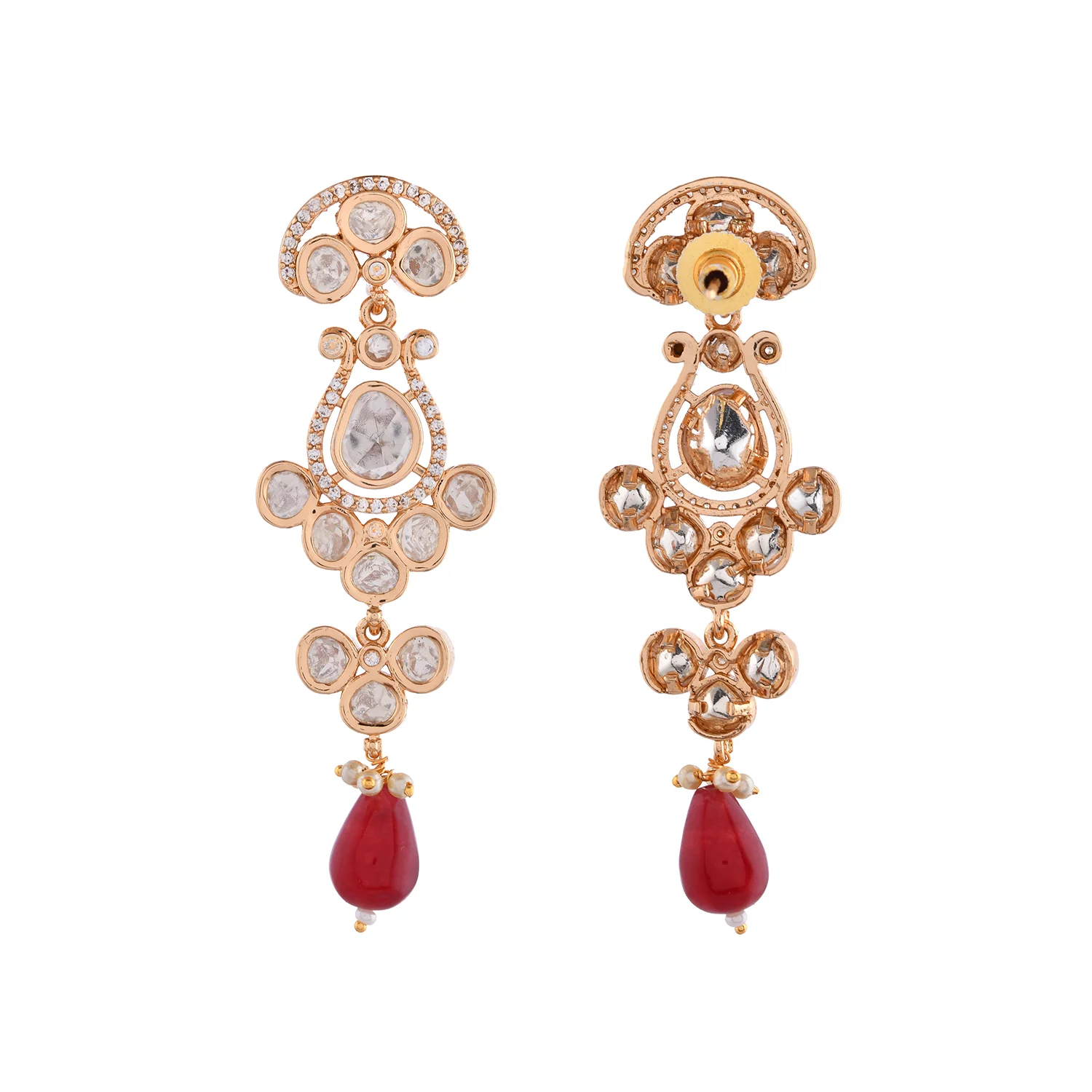 Kundan Elegance Mohini Dangler Earrings - Image 5