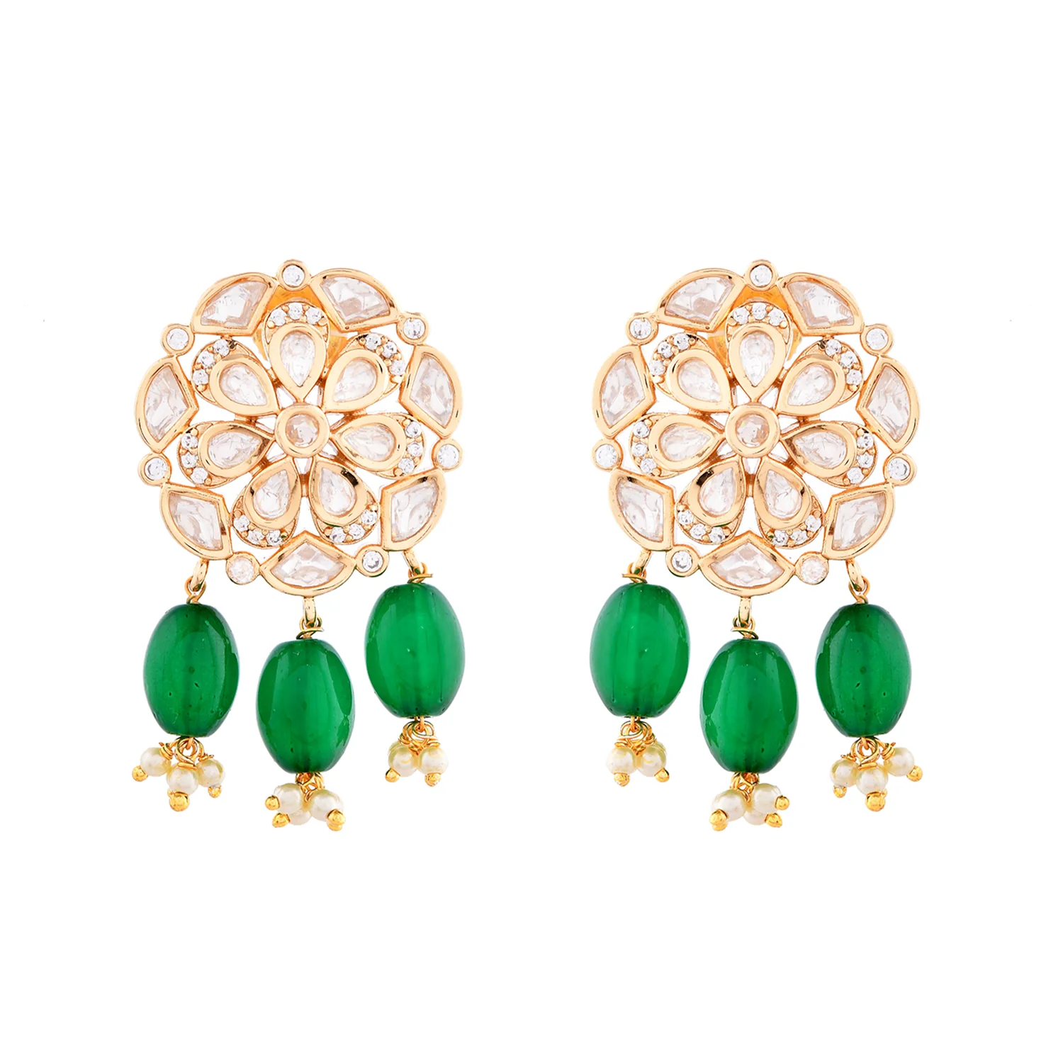 Kundan Elegance Polki Noor Pendant Set - Image 6