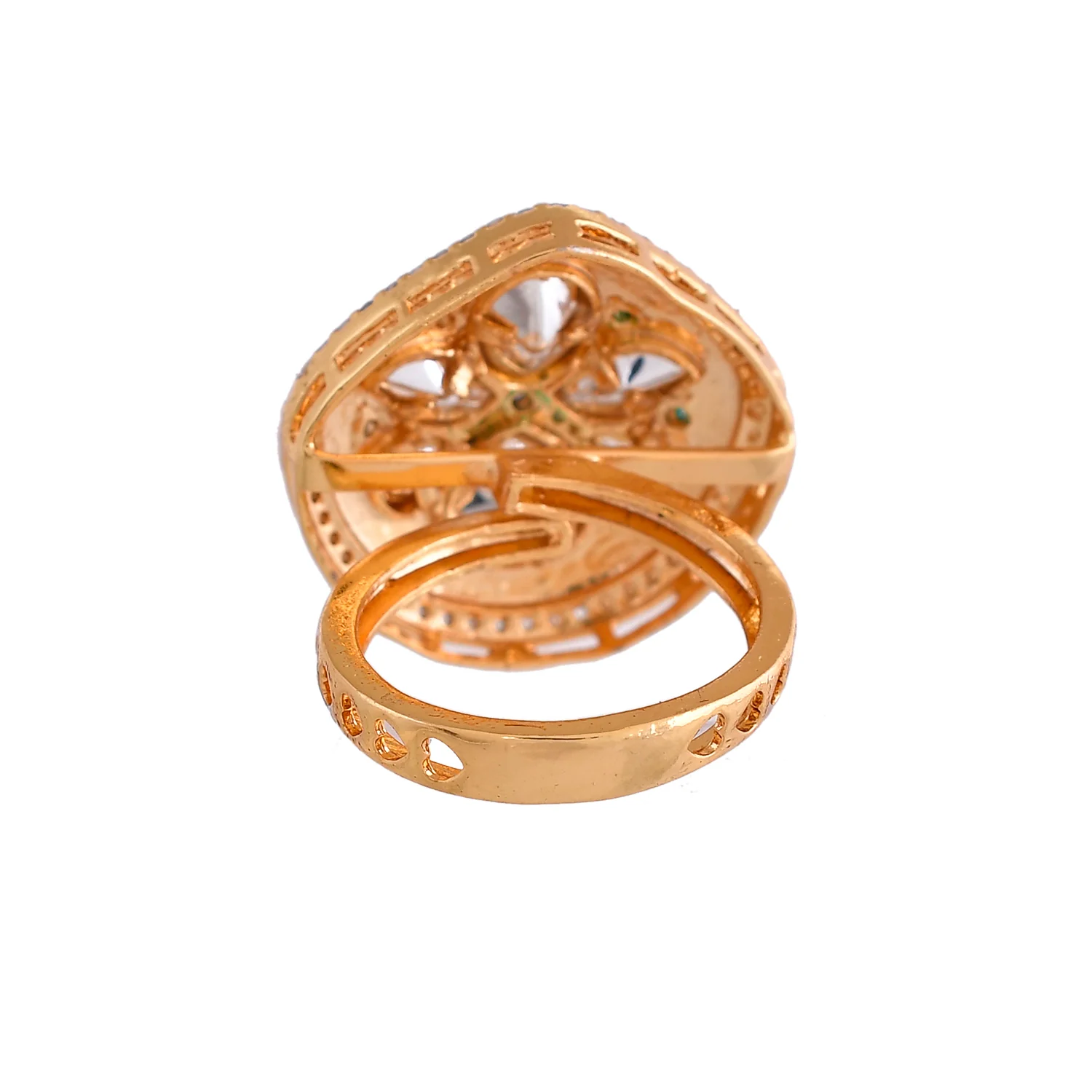 Kundan Elegance Regal Enamel Ring - Image 5