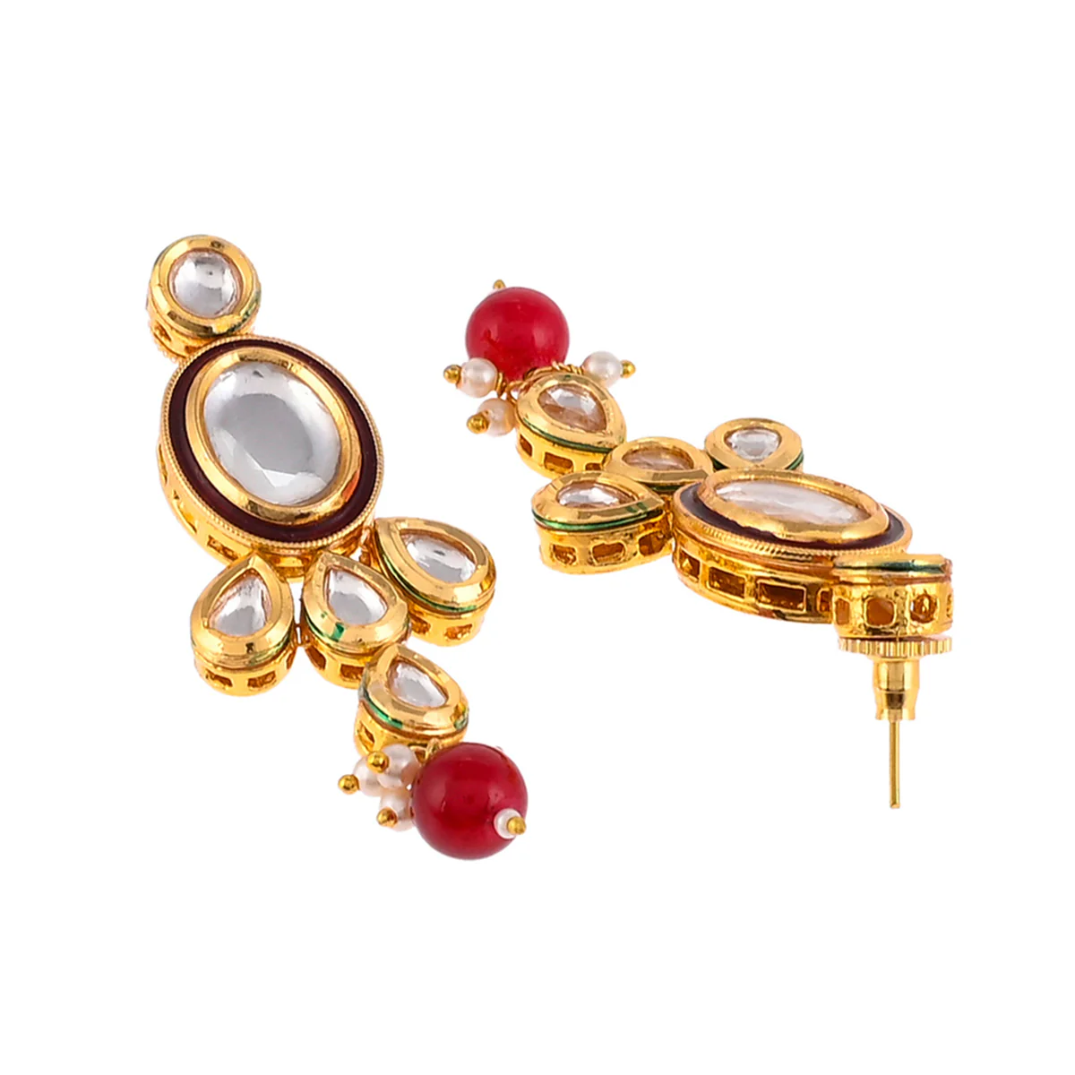 Kundan Elegance Round Cut Kundan Maang Tika Set - Image 6