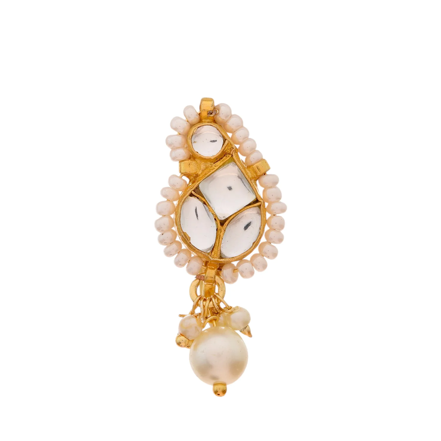 Kundan Elegance Royal Aura Gold Nose Pin - Image 4