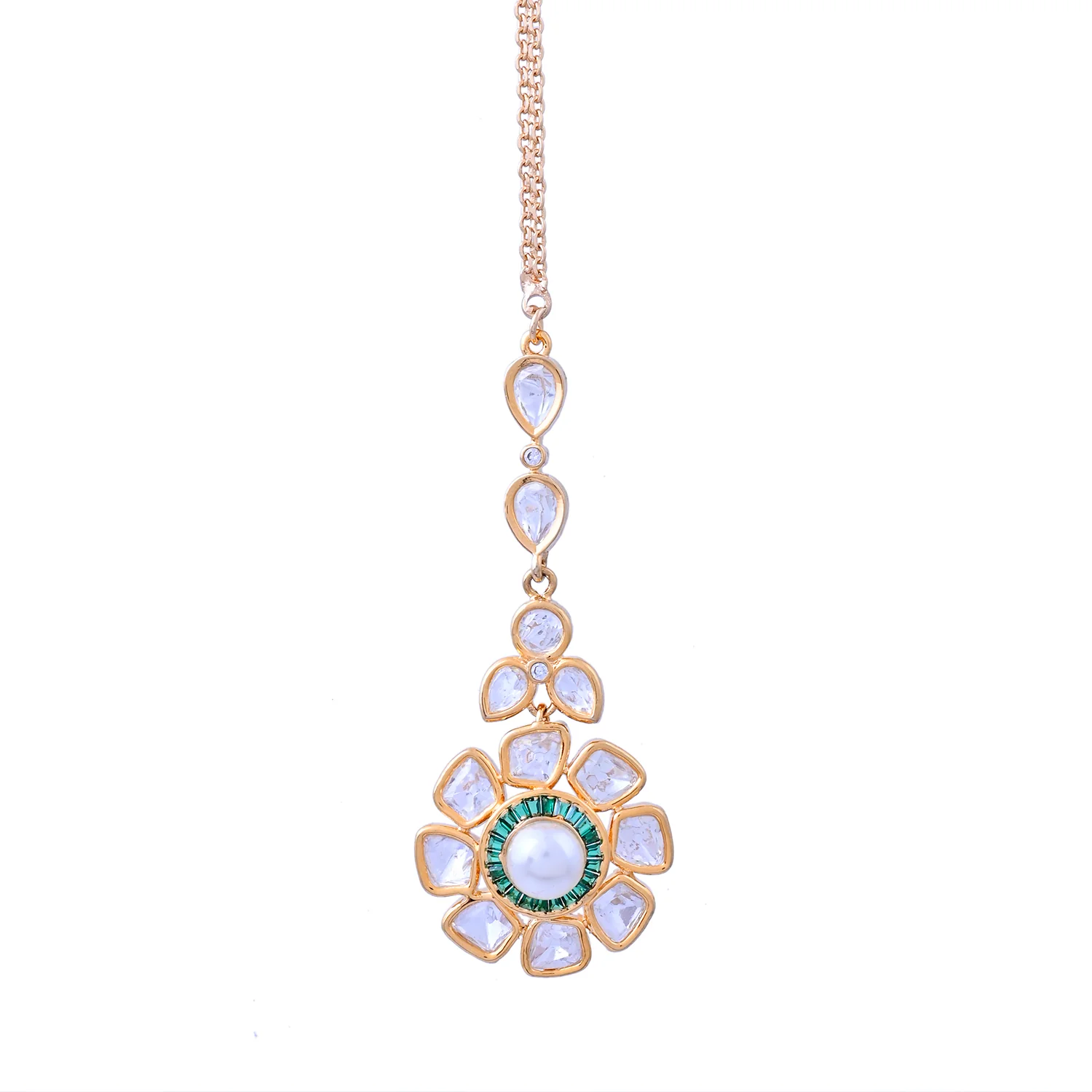 Kundan Elegance Royal Bloom Maangtika - Image 3
