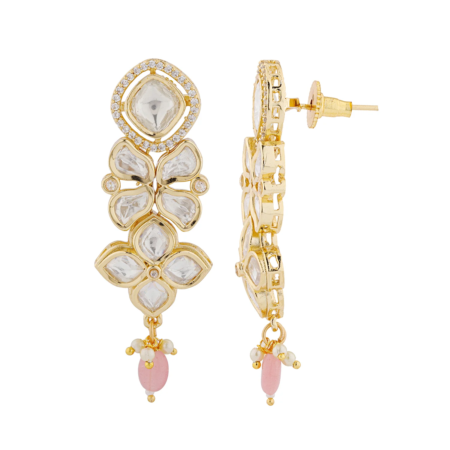 Kundan Elegance Royal Rose Meherbaan Necklace Set - Image 4