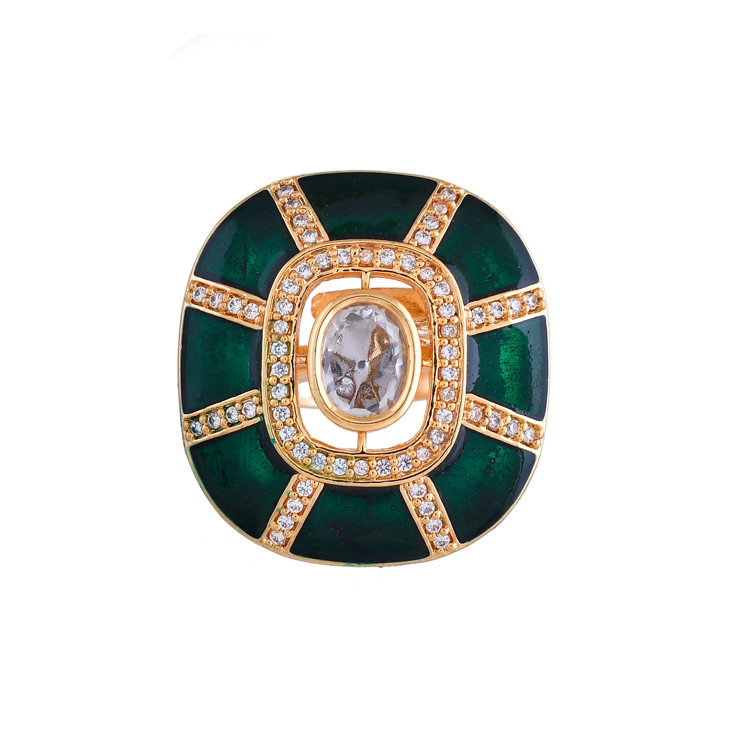 Kundan Elegance Shahi Jewel Ring - Image 3