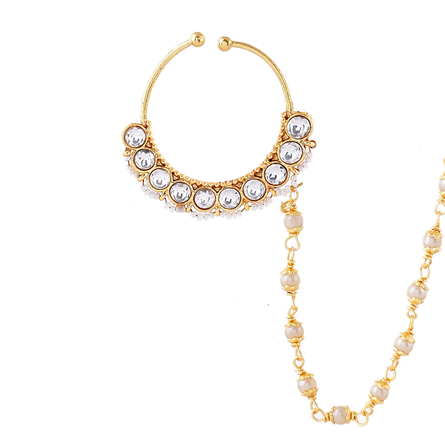 Kundan Elegance Shahi Noor Nath Nose Ring - Image 3