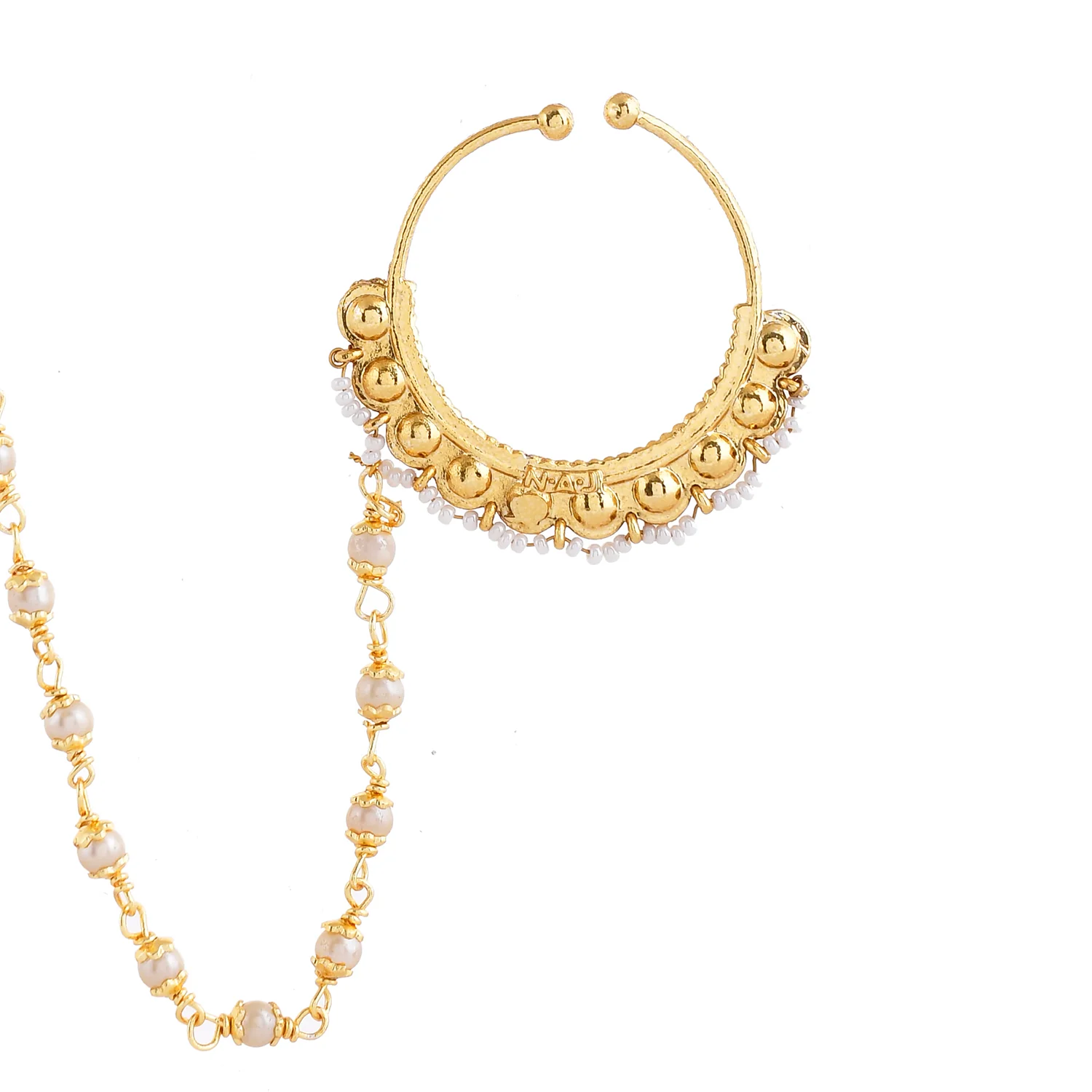 Kundan Elegance Shahi Noor Nath Nose Ring - Image 5