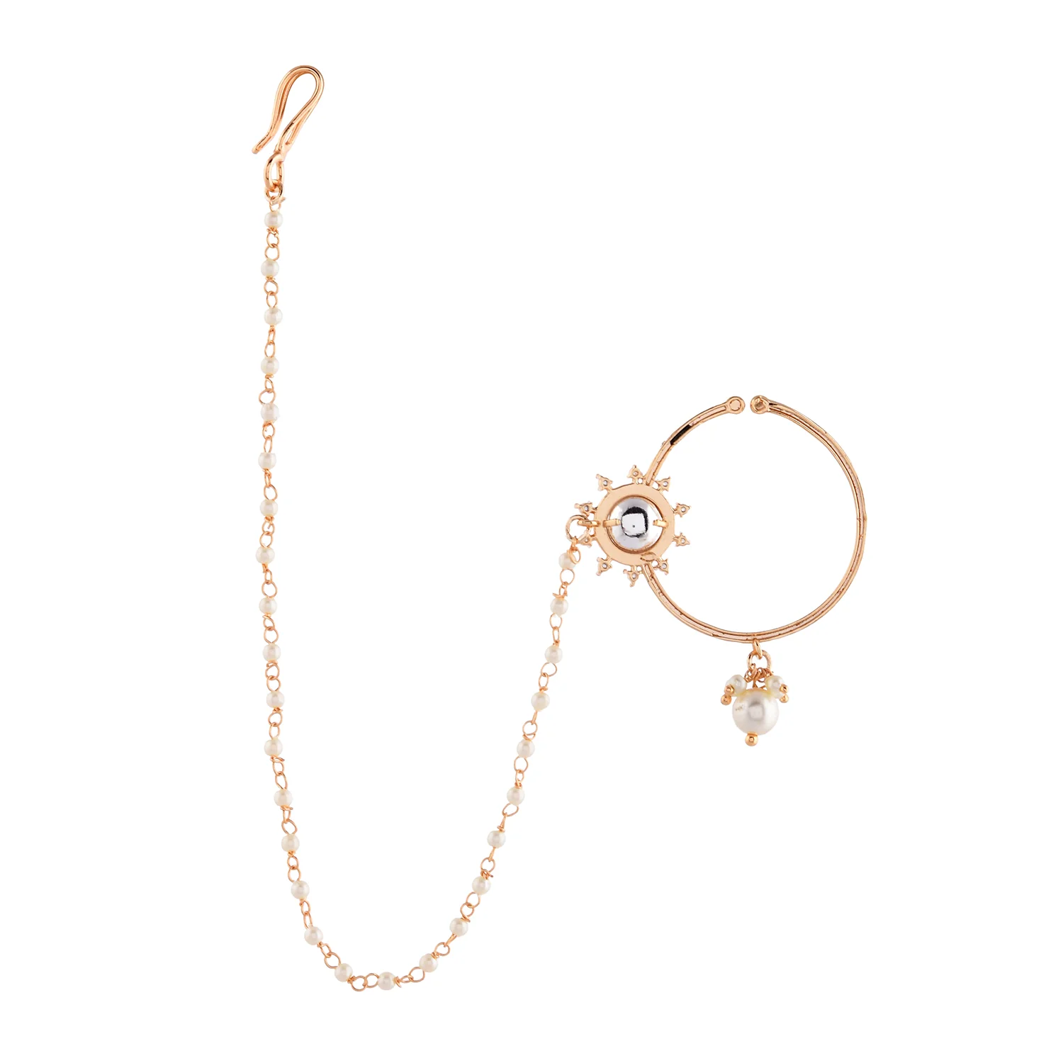 Kundan Elegance Zareen Nath Nose Ring - Image 5
