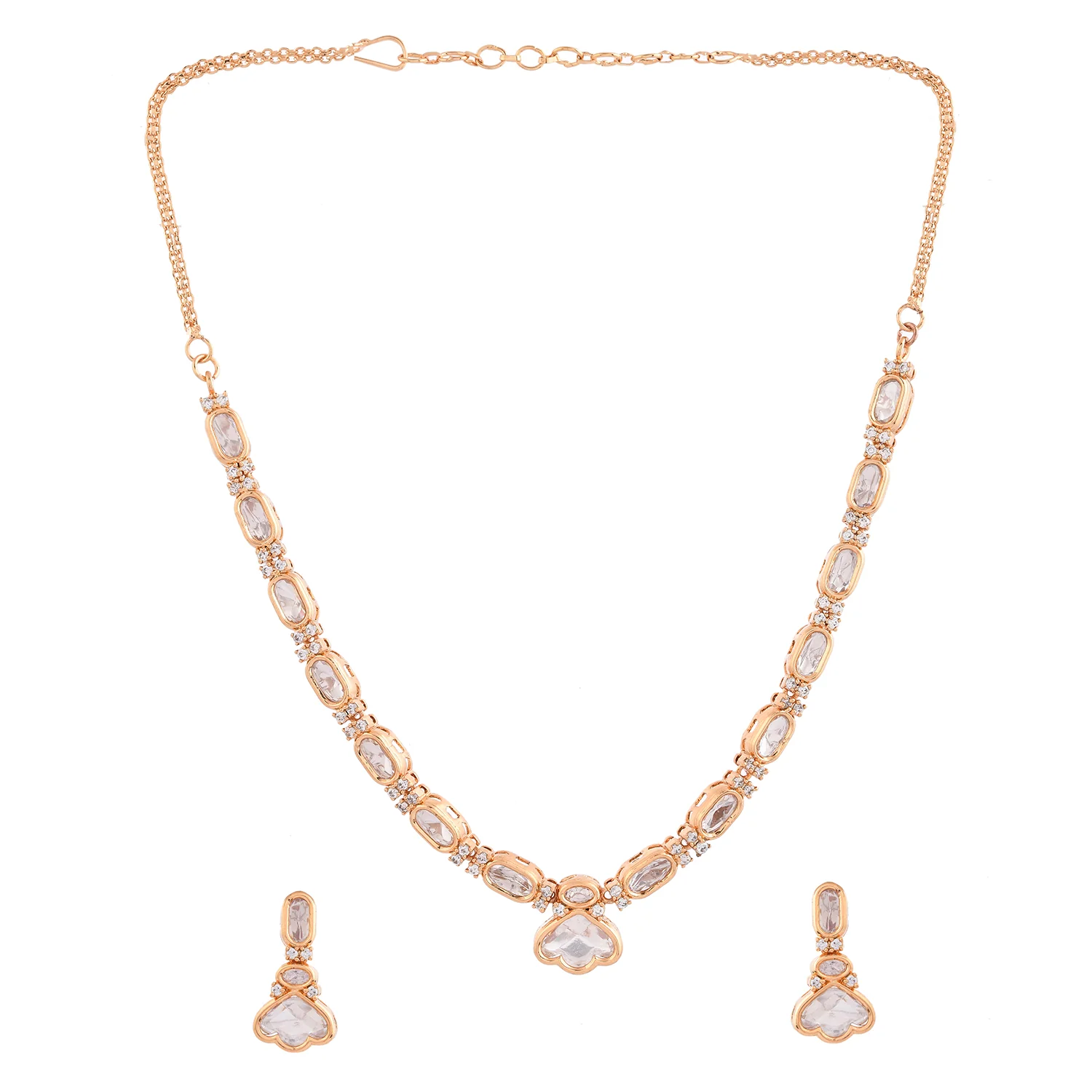 Kundan Essentials Golden Aura Necklace Set - Image 3