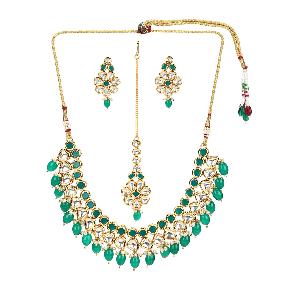 Kundan Gold Plated Maang Tika Set - Image 3