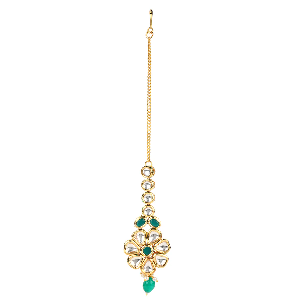 Kundan Gold Plated Maang Tika Set - Image 6