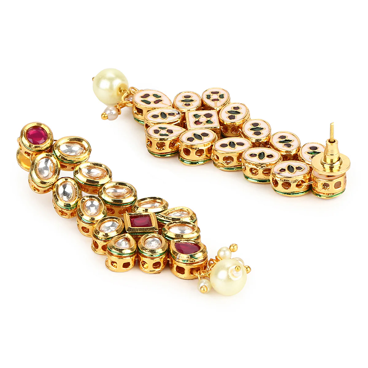 Kundan Gold plated Brass Earrings - Image 4