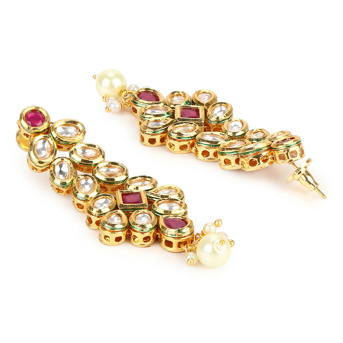 Kundan Gold plated Brass Earrings - Image 5