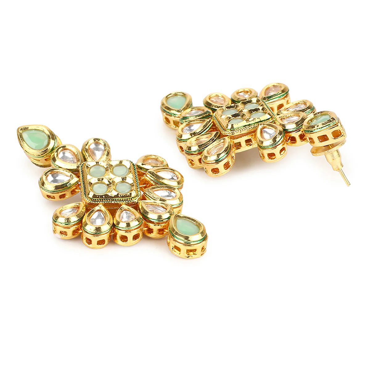 Kundan Gold plated Brass Earrings - Image 4