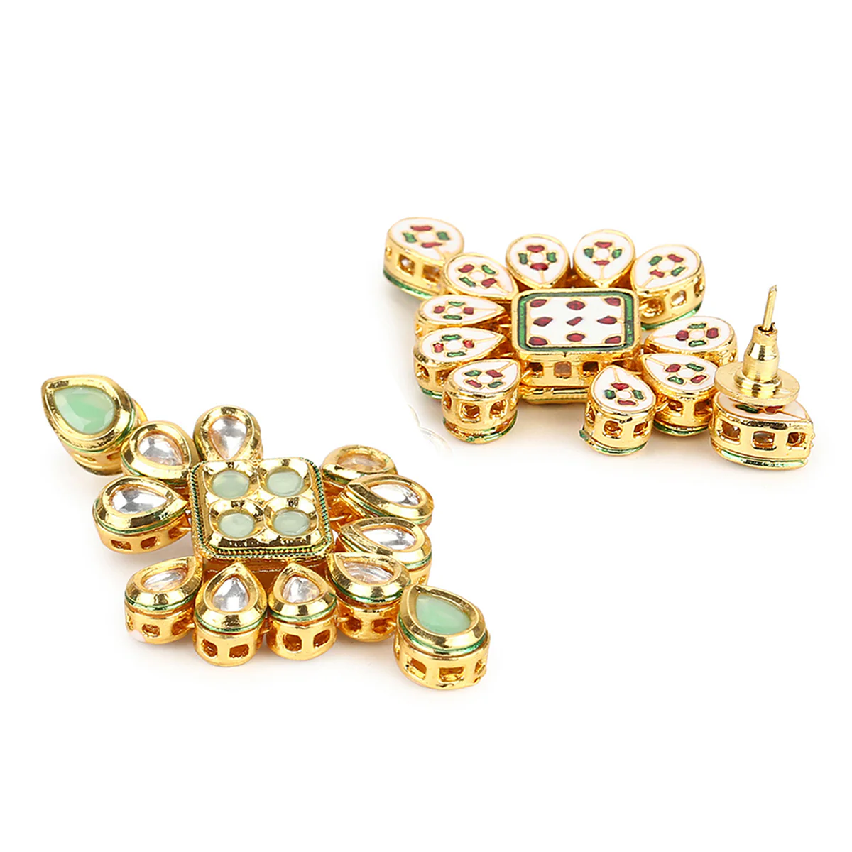Kundan Gold plated Brass Earrings - Image 5