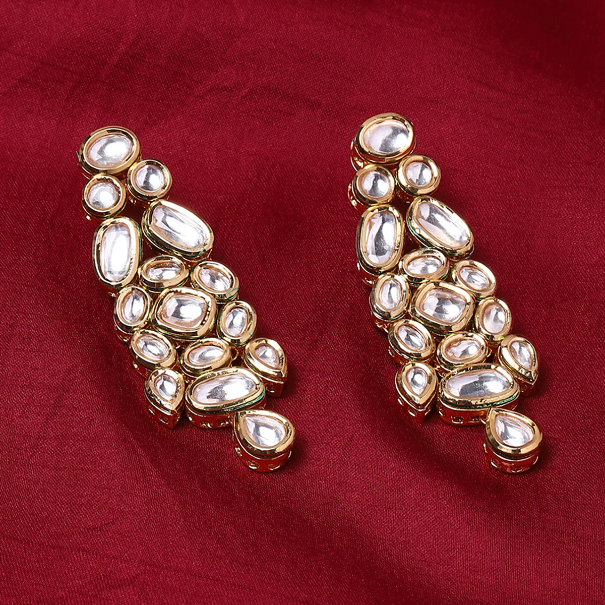 Kundan Gold plated Brass Earrings