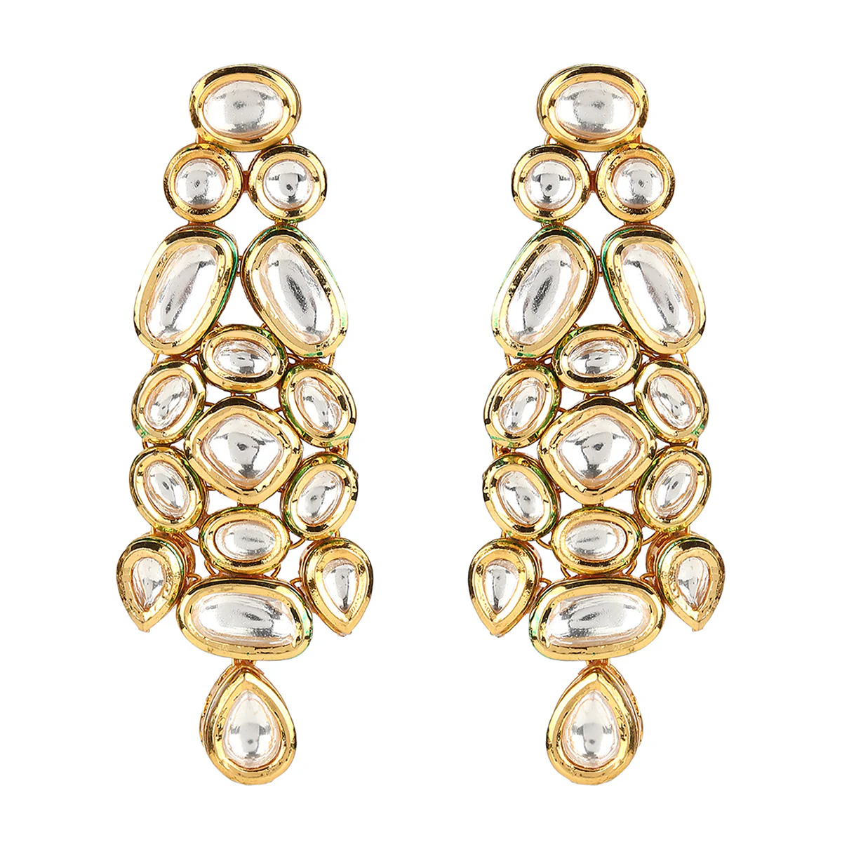 Kundan Gold plated Brass Earrings - Image 3
