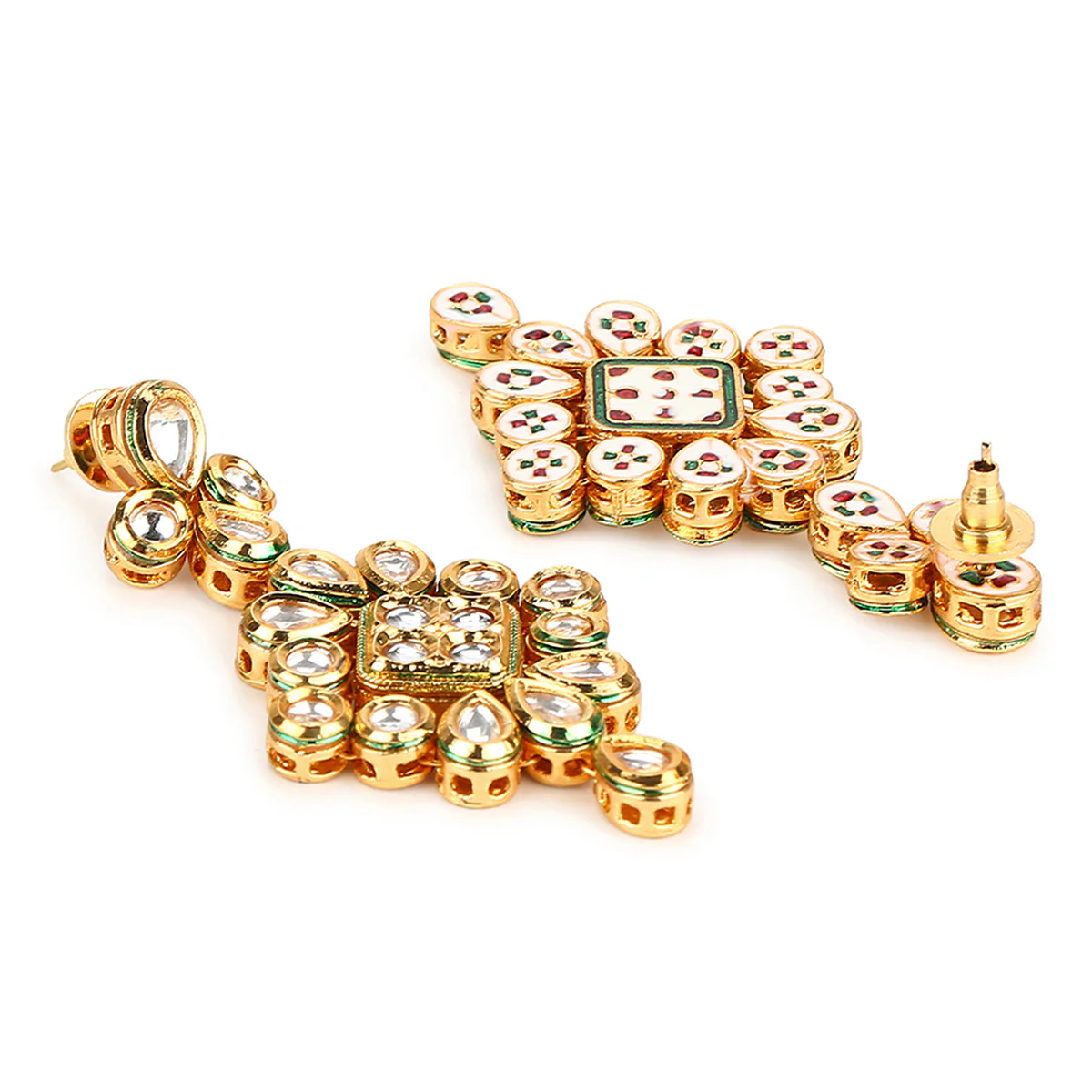 Kundan Gold plated Brass Earrings - Image 5