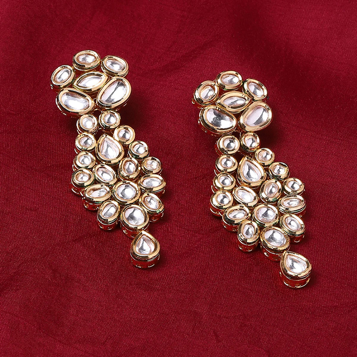 Kundan Gold plated Brass Earrings