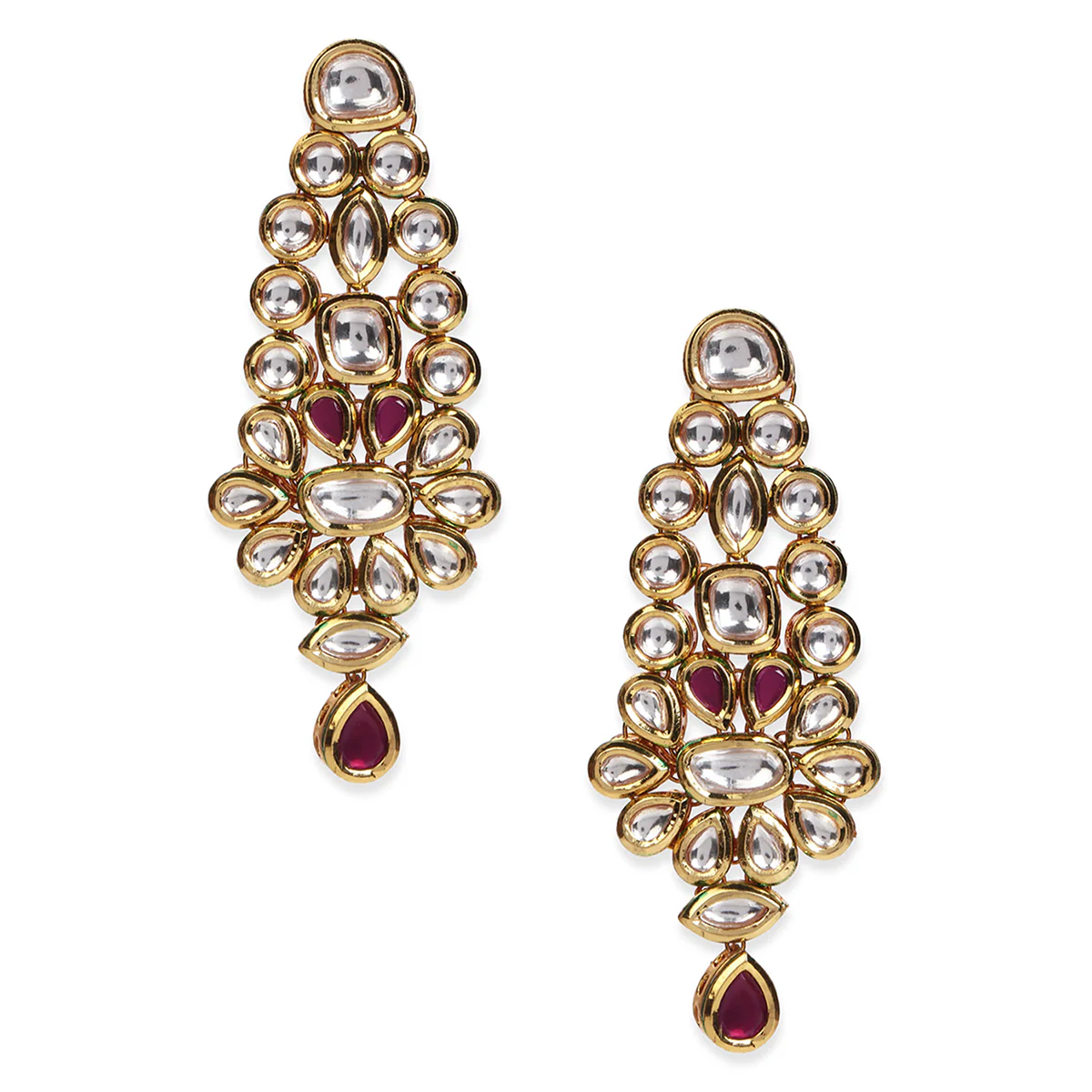 Kundan Gold Plated Brass Earrings - Image 3