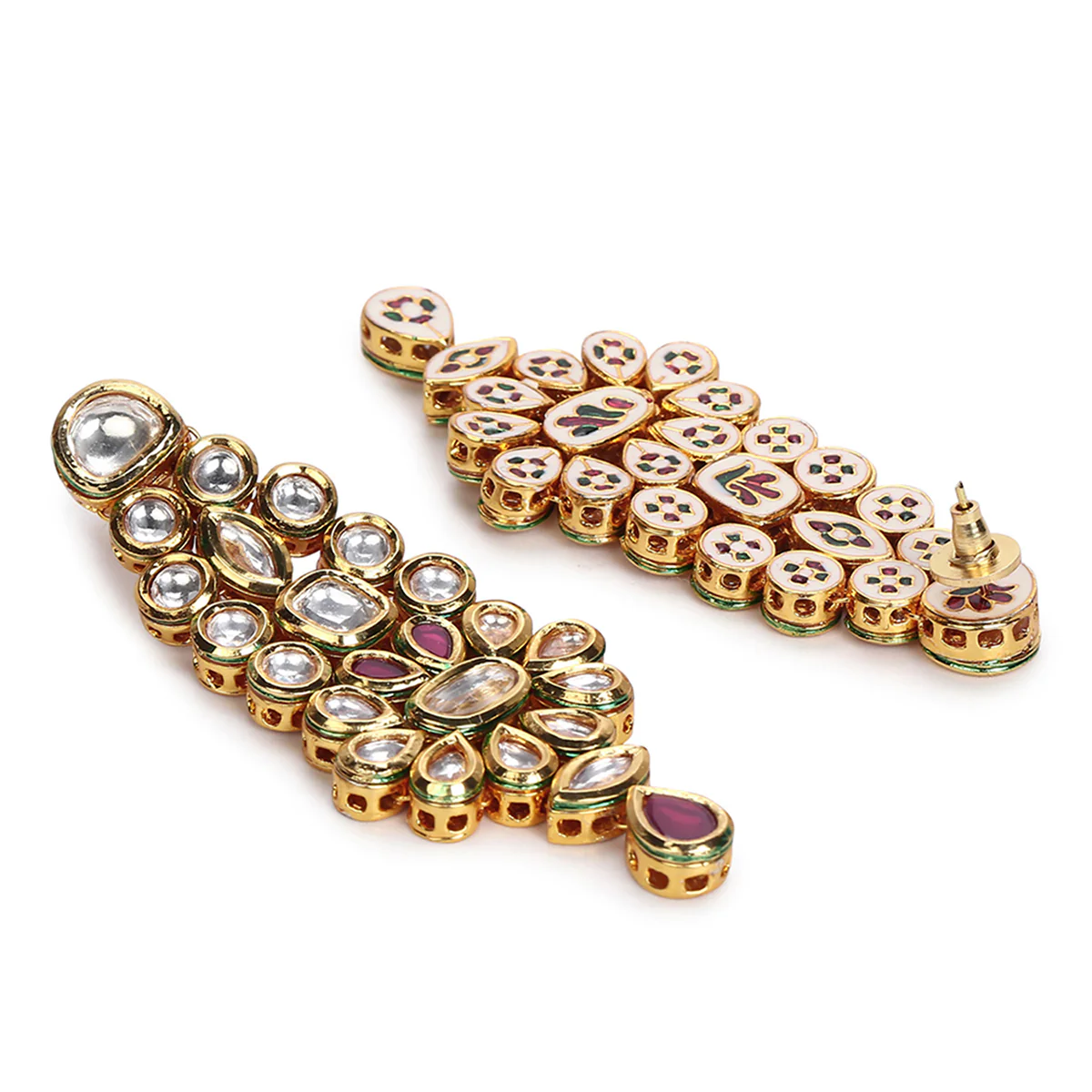 Kundan Gold Plated Brass Earrings - Image 4