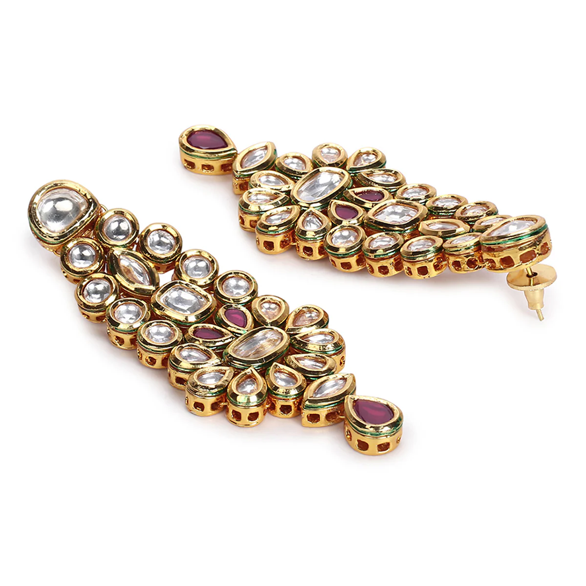 Kundan Gold Plated Brass Earrings - Image 5