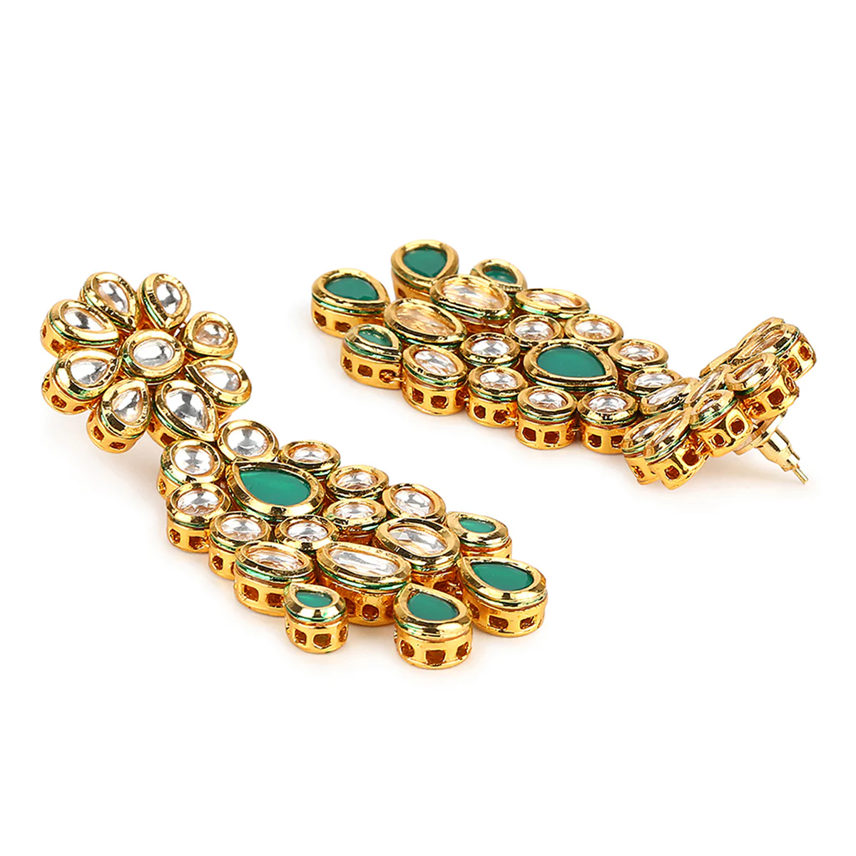 Kundan Gold plated Brass Earrings - Image 4