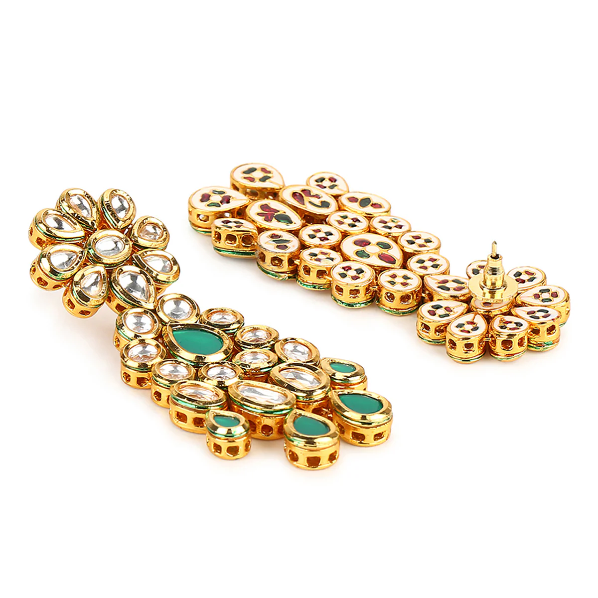Kundan Gold plated Brass Earrings - Image 5