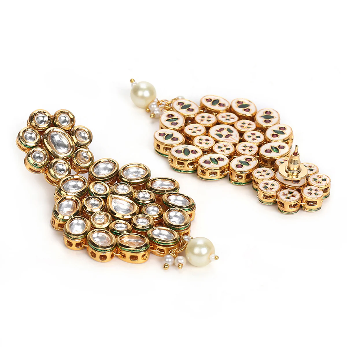 Kundan Gold Plated Brass Earrings - Image 5