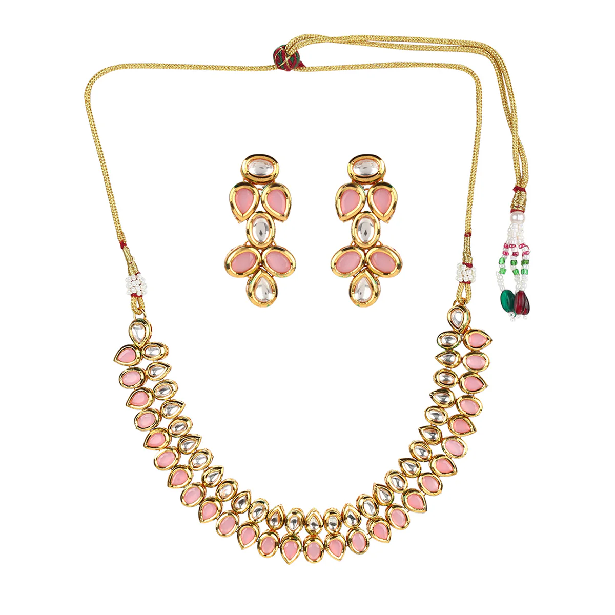 Stunning Kundan Elegance Gold Plated Necklace Set | Voylla - Image 3