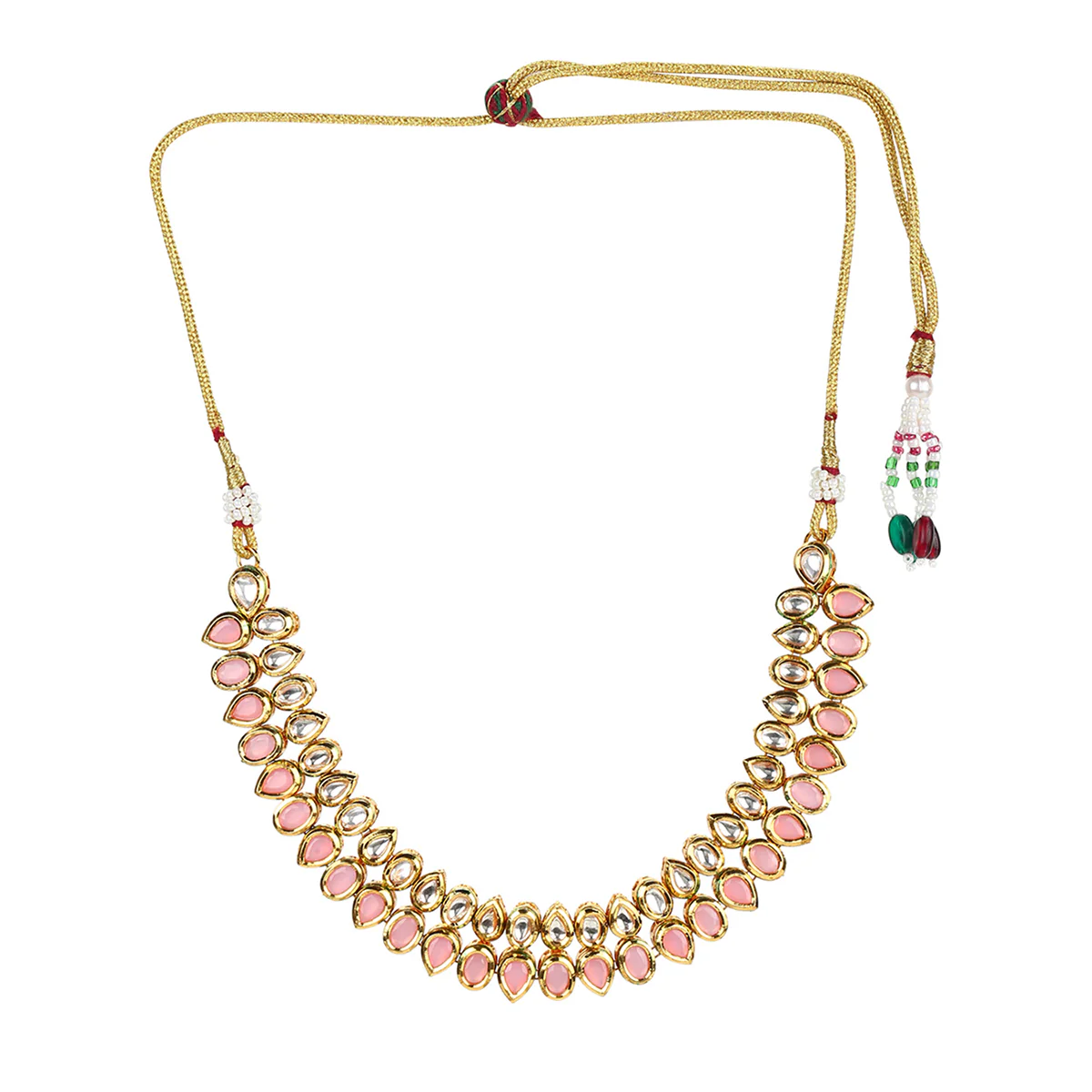 Stunning Kundan Elegance Gold Plated Necklace Set | Voylla - Image 4
