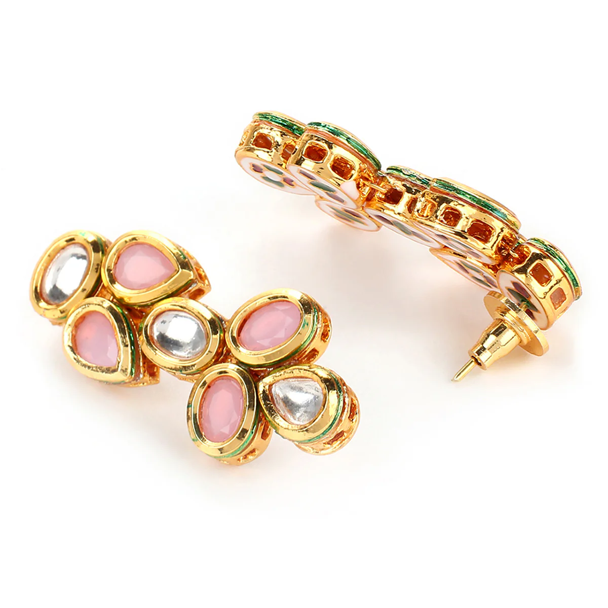 Stunning Kundan Elegance Gold Plated Necklace Set | Voylla - Image 5